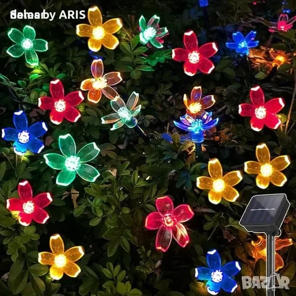 Соларни LED лампички с цветни луковици (50 цветя) за градина и декорации, водоустойчиви — снимка 2