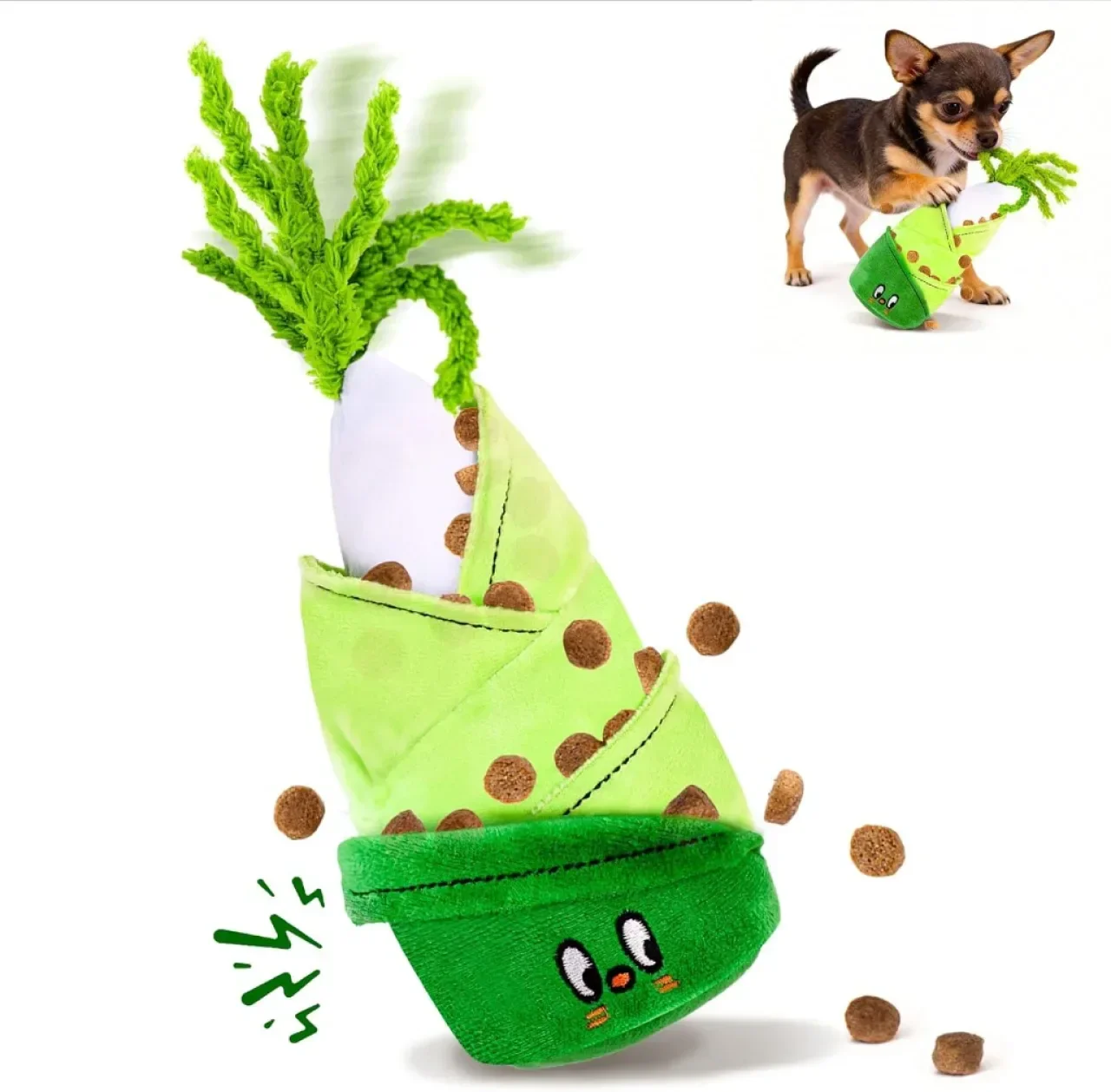 Интерактивна играчка за кучета с пищялка и лакомства