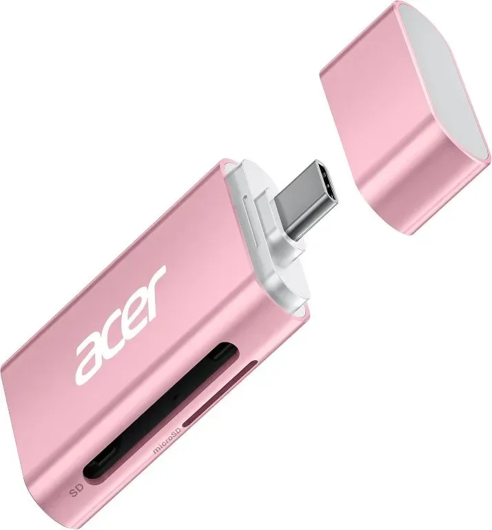 Acer USB C SD 4.0 четец на карти 2 в 1, UHS-II Micro SD, розов — снимка 9