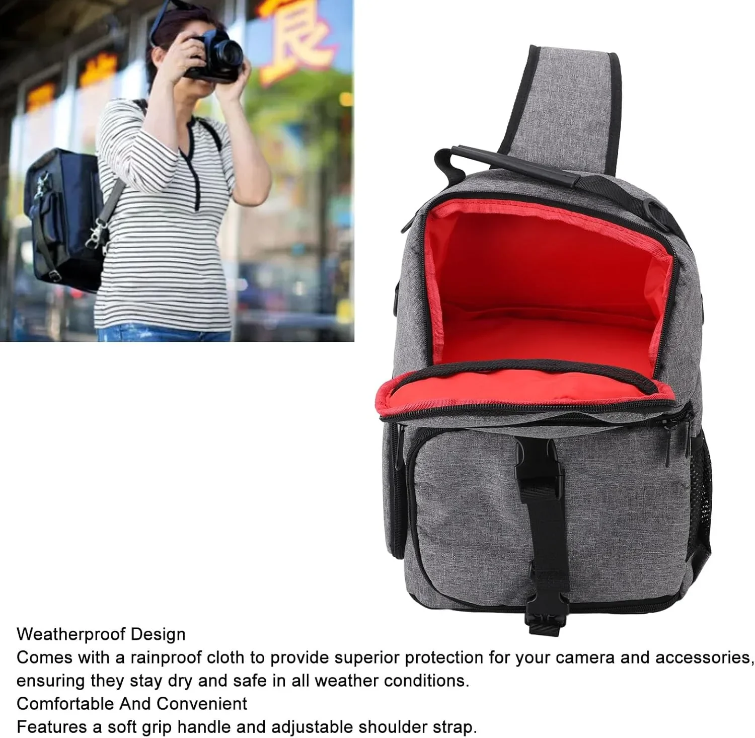 LICAEVEY чанта с презрамка за DSLR/SLR и безогледални фотоапарати (органайзер за аксесоари) — снимка 3