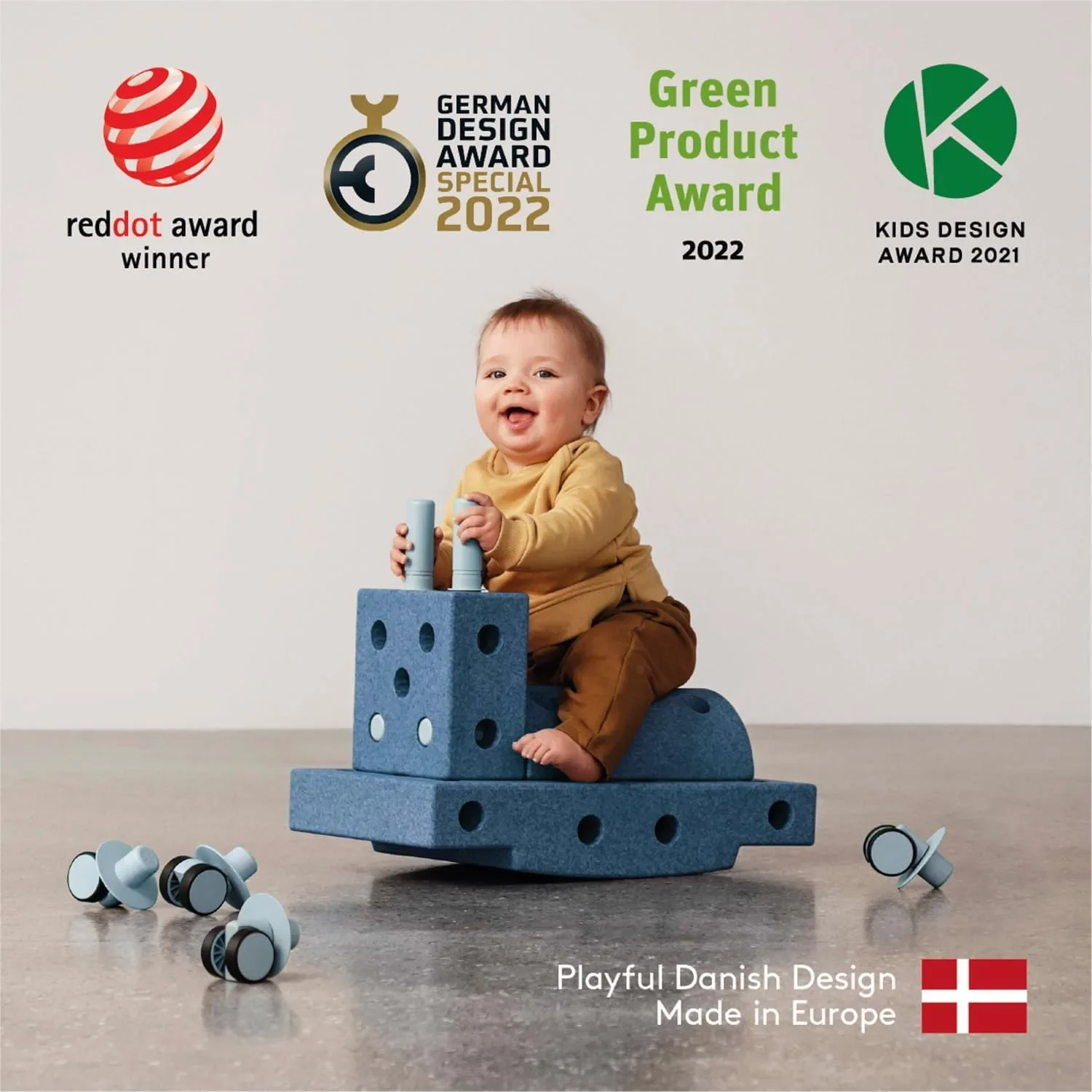 MODU Curiosity Set – модулна играчка за яздене, балансиране и комбиниране (14 части) — снимка 2