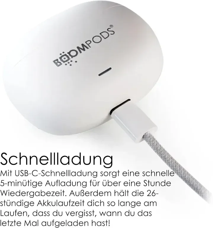 Безжични слушалки Boompods Echobuds ANC с ENC микрофони, IPX4, бели — снимка 6