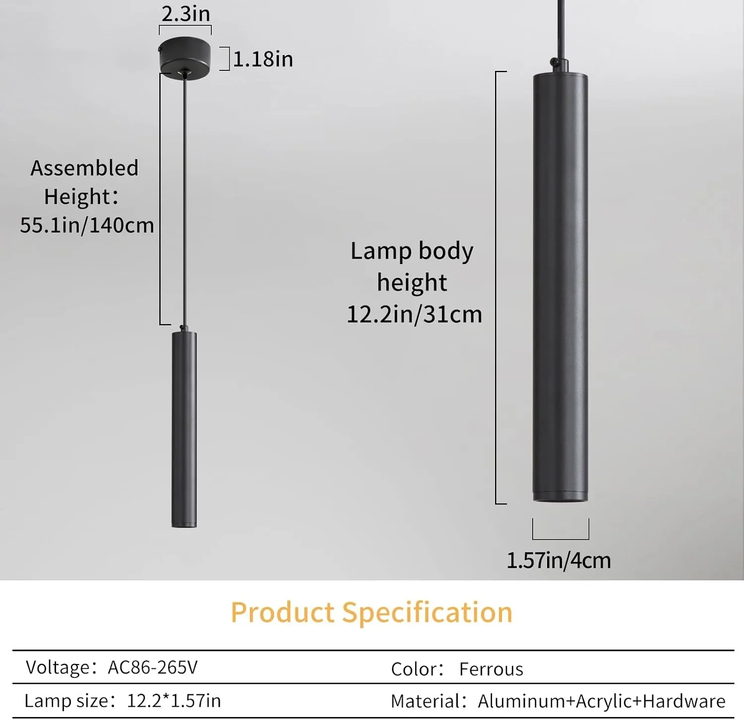 LED висяща/таванна лампа Mikeru TC-MD79 за интериор, регулируема светлина — снимка 2