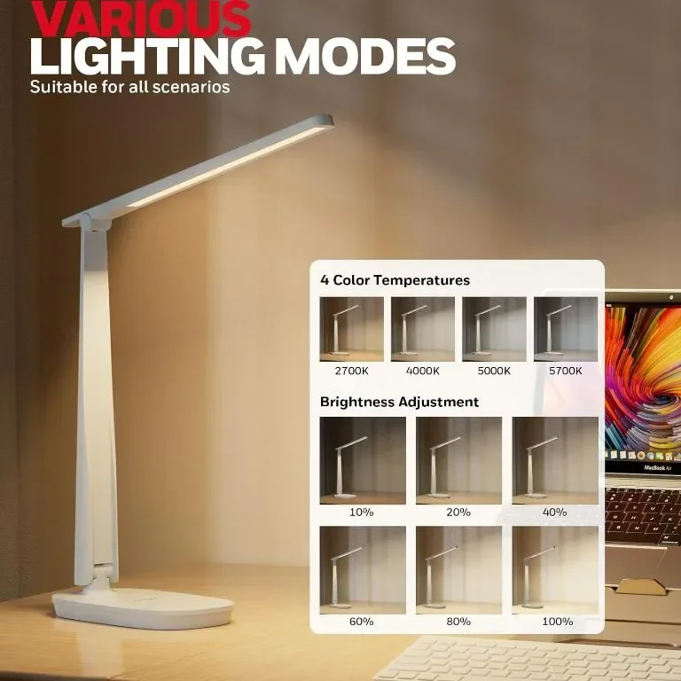 Настолна лампа Honeywell с 2 USB порта за зареждане - Sunturalux™ H2 димируема, LED, сгъваема — снимка 2
