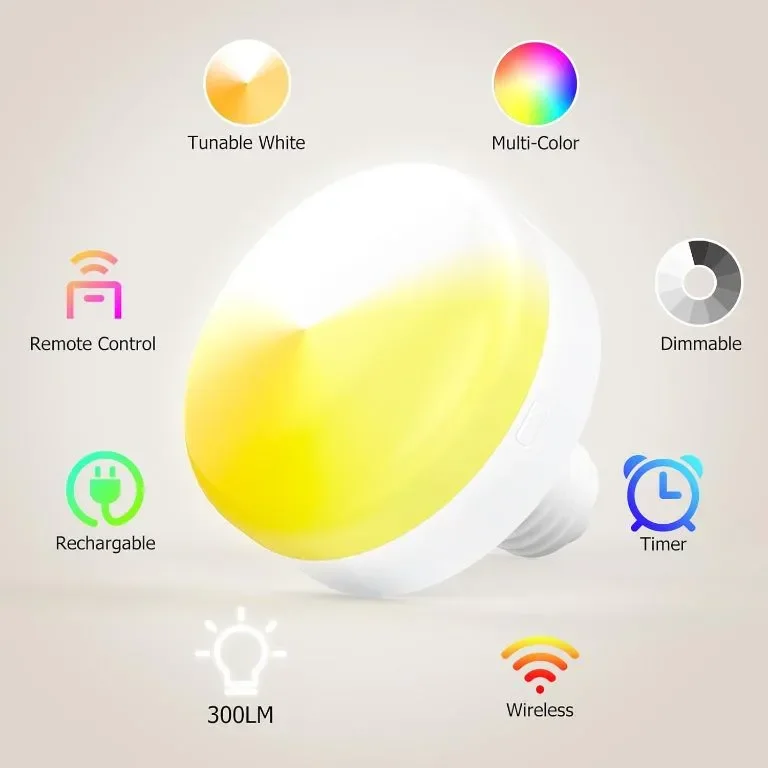 MOITA Аплик за стена RGB, 5000 mAh акумулаторен, 2 броя с дистанционно — снимка 7