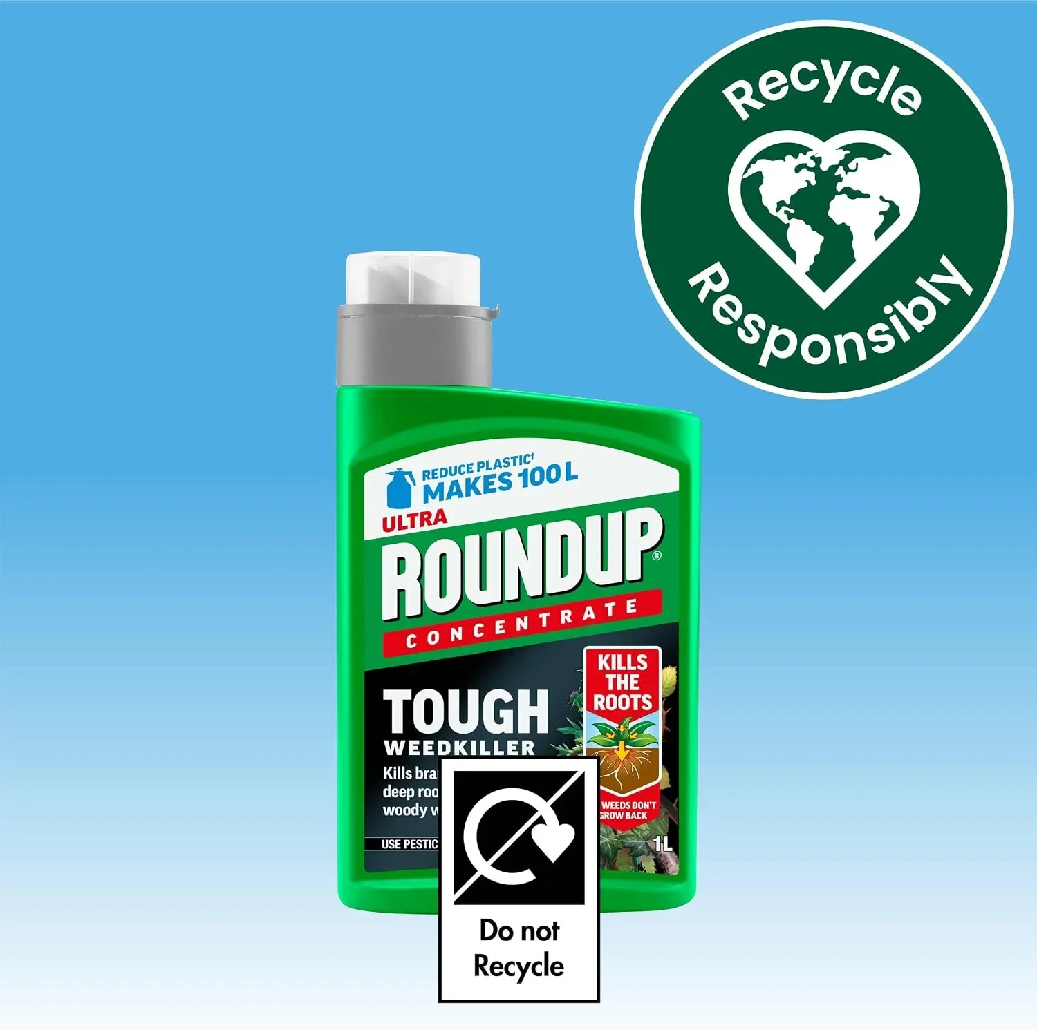 Roundup Ultra Tough Weedkiller – концентрат до 100 л, 1 л — снимка 5