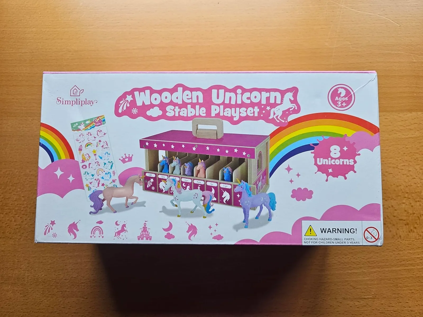 Дървен комплект еднорог – Stable Playset с 8 фигури