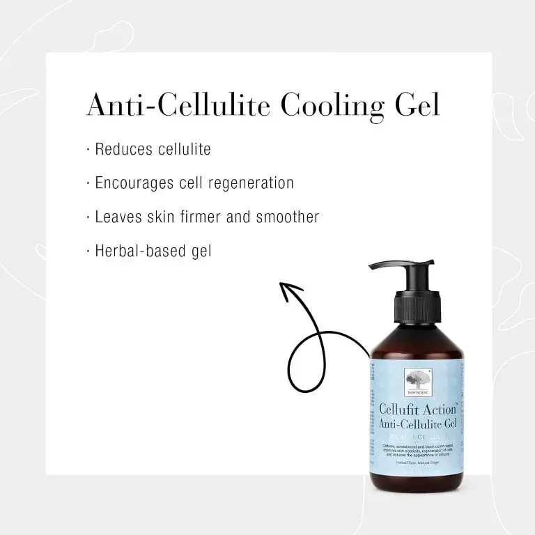 Nordic Cellufit Action Антицелулитен гел, кофеин, сандалово дърво и семена от черен кимион, 250 мл — снимка 2