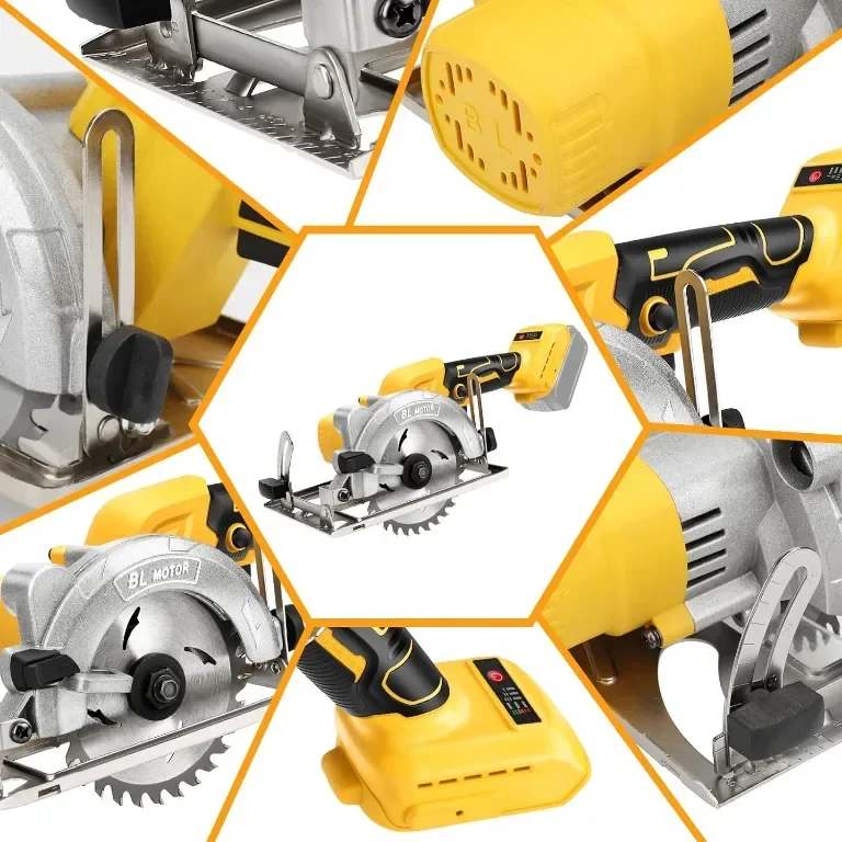 12,5 см Акумулаторен циркуляр, съвместим с батерия Dewalt 20V, 3 диска, 9500 об/мин - без батерия — снимка 7