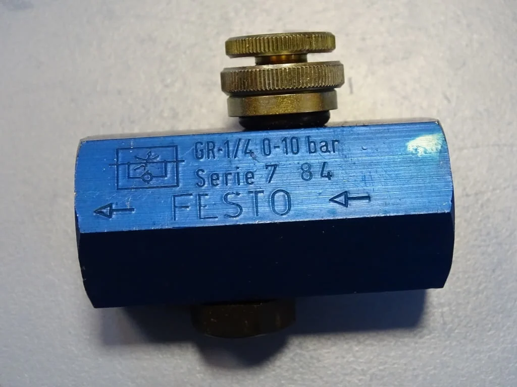 Вентил за контрол на потока Festo GR-1/4 Flow Control Valve 0-10Bar — снимка 4