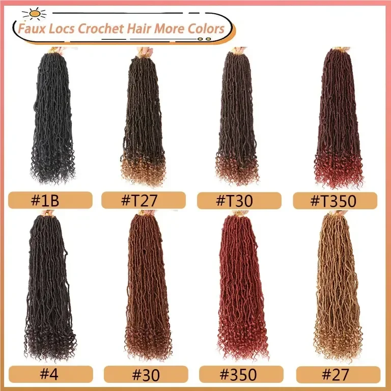 Екстеншъни за коса Faux Locs, сплетени, 60 см (пакет от 8), #1B — снимка 5