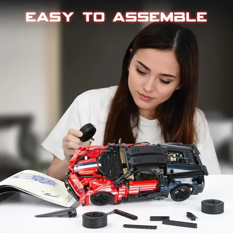 Модел Under the Baubles MOC Toy Model Car Kit Race Engineering Toys, Supercar в мащаб 1:14 — снимка 3