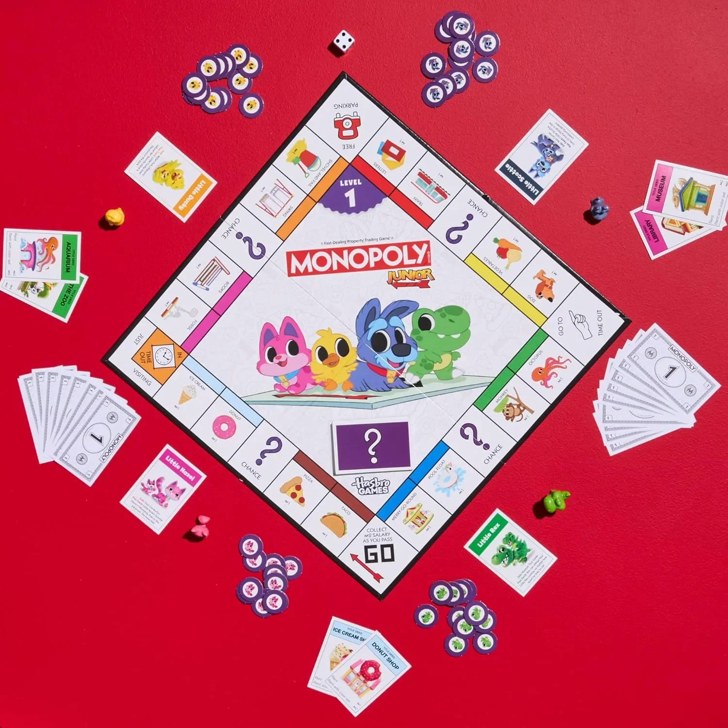 Настолна игра Monopoly Junior 2в1 на английски (издание 2026) — снимка 10