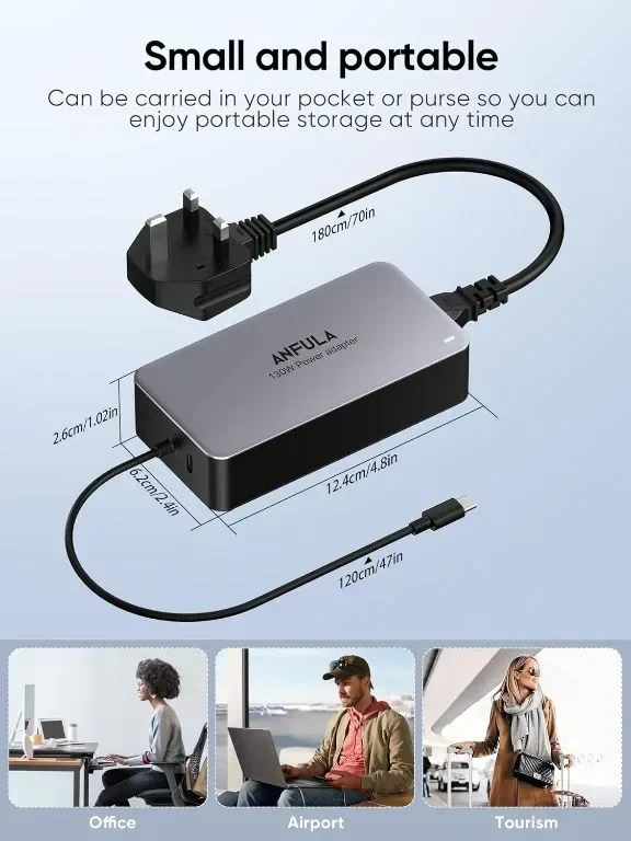 Захранващ адаптер - зарядно за лаптоп 100 W USB C, с 30 W USB C порт, за всички устройства с USB-C — снимка 5