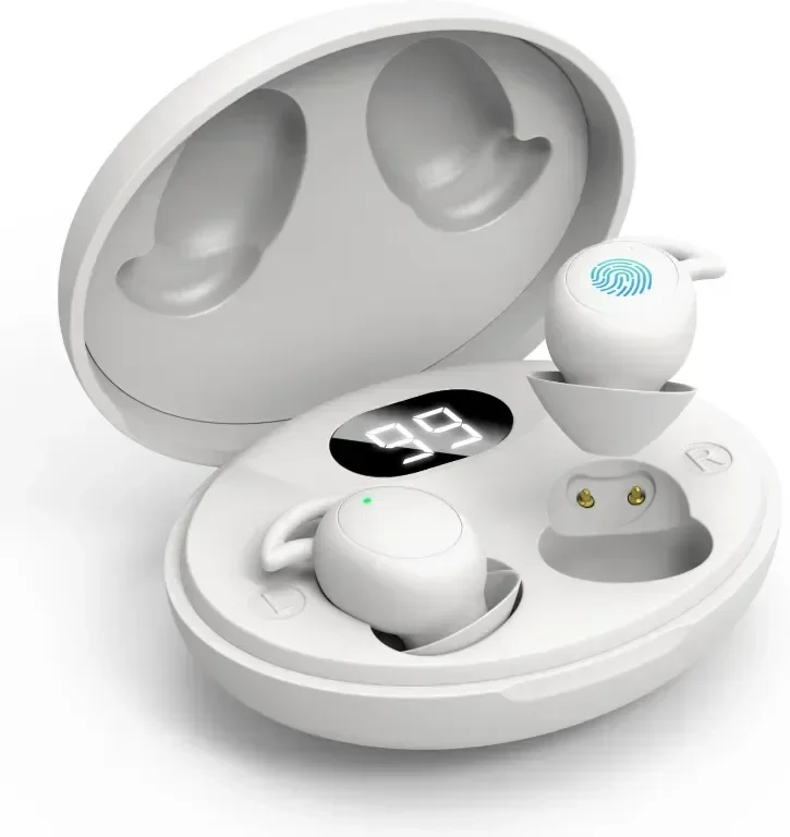 Wnqou Sleep Earbuds Шумопотискащи мини слушалки за поставяне в ушите за сън, бежово; бяло — снимка 2