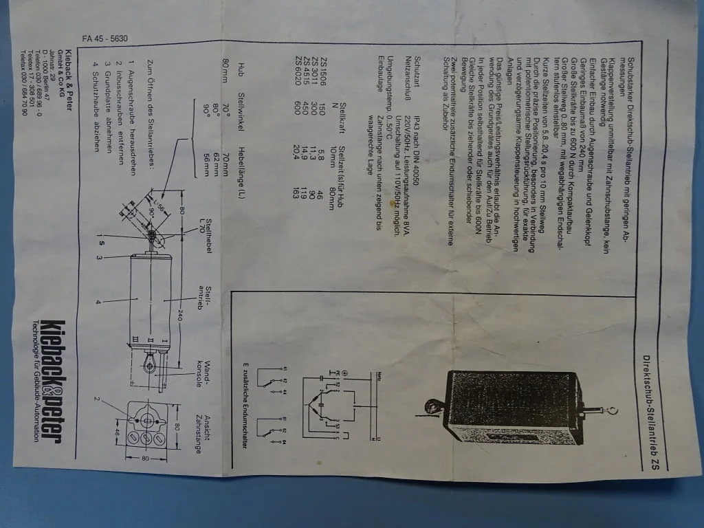 Електромеханичен модул Kieback& Peter typ ZS1506/SO drive control modul box — снимка 7