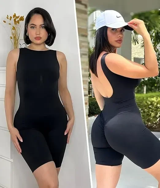 SHAPERX Дамско оформящо боди с нисък гръб до средата на бедрата, XS — снимка 2