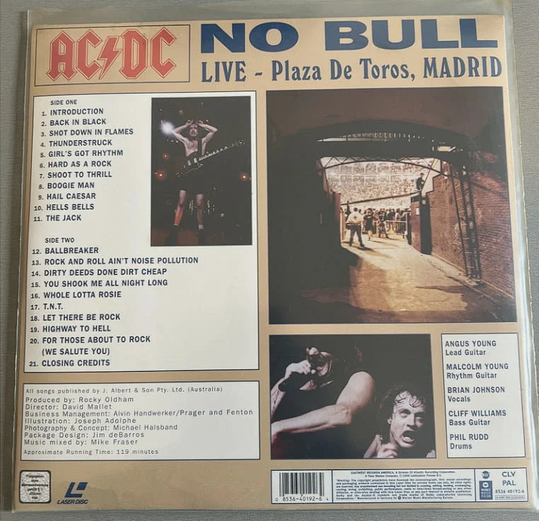 AC DC NO BULL Laserdisc — снимка 2