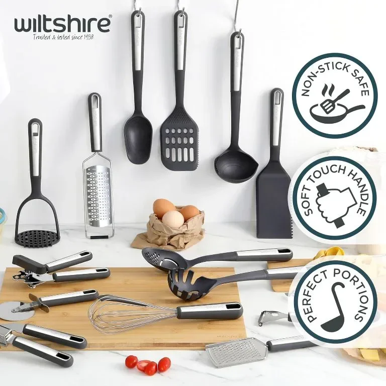 Wiltshire Aspire Черпак за супа, незалепващ, ненадраскващ, мека дръжка сиво и сребристо,33x10x7,5 cм — снимка 4