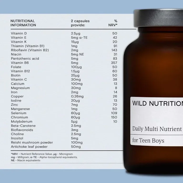 Wild Nutrition Daily Multi Оптимално здраве за тийнейджъри - 60 капсули — снимка 2