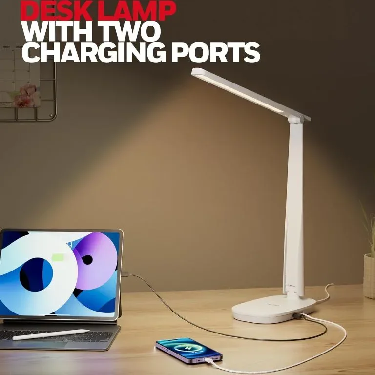 Настолна лампа Honeywell с 2 USB порта за зареждане - Sunturalux™ H2 димируема, LED, сгъваема — снимка 4