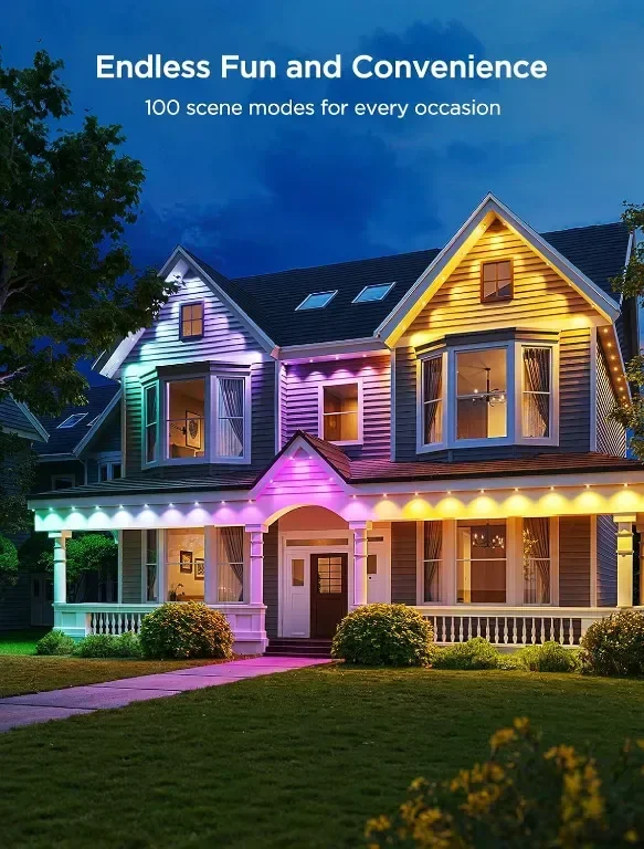 Перманентни външни осветителни тела Govee 2, 30 м RGBIC, 72 LED, IP67