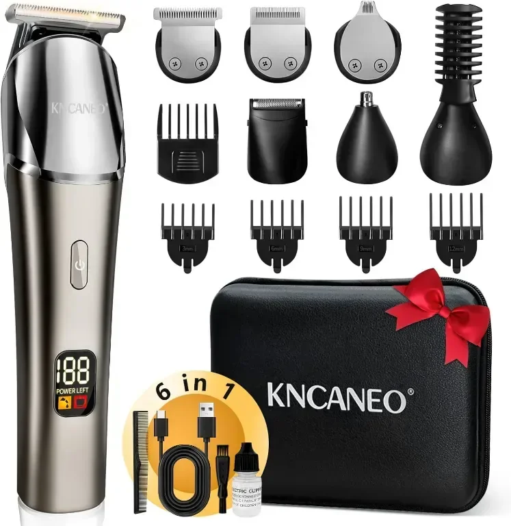 KNCANEO Машинка за подстригване за мъже, 11 в 1 с USB тип C, акумулаторна