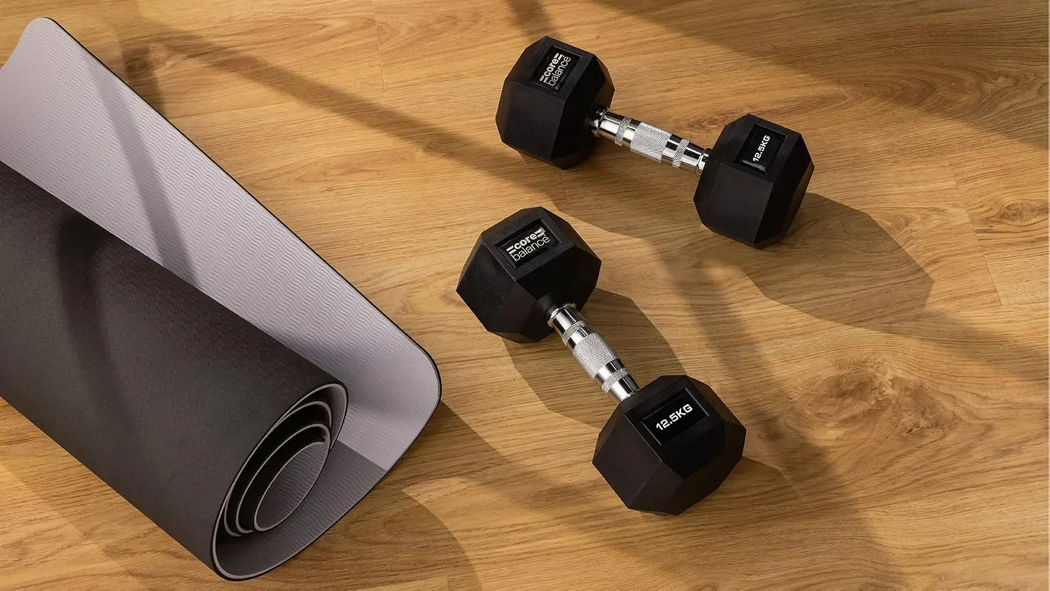 Комплект шестостенни дъмбели Core Balance, 2 × 5 кг — снимка 2