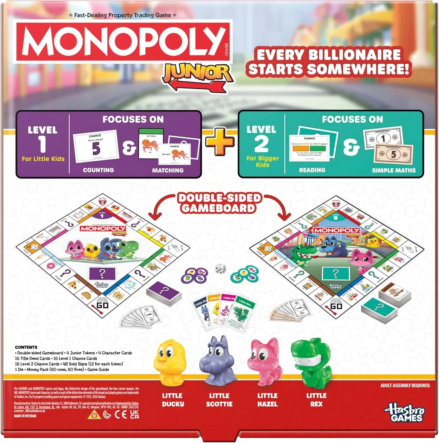 Настолна игра Monopoly Junior 2в1 на английски (издание 2026) — снимка 2