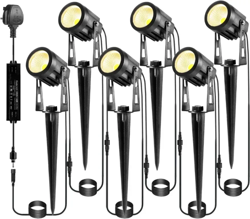 IRISECO 6 в 1 градински прожектори, алуминиеви нисковолтови LED, 21 метра, IP65