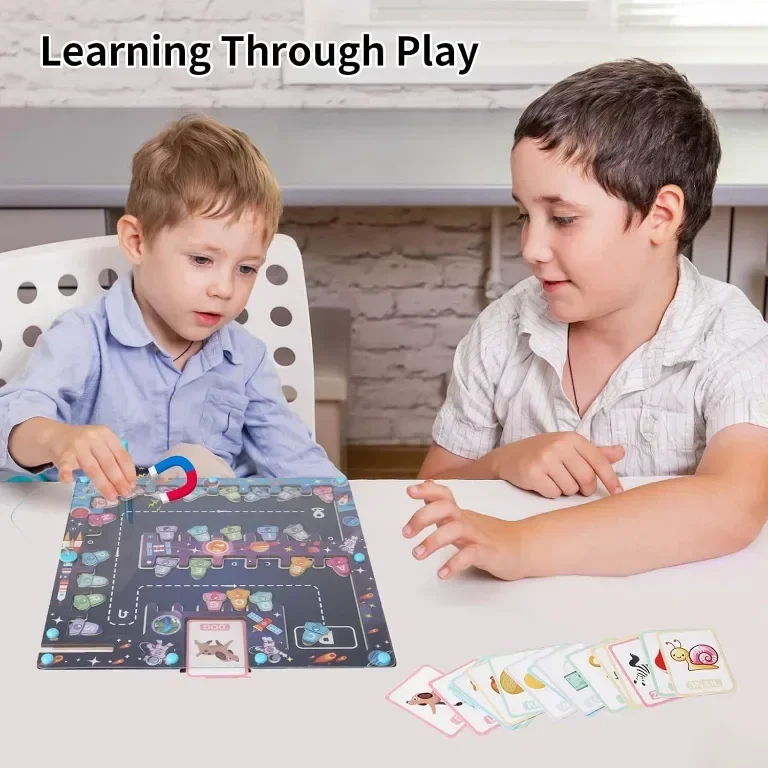 KUKUTrue® Монтесори играчка, магнитен лабиринт за игра, дървена играчка, 2-5 години — снимка 3