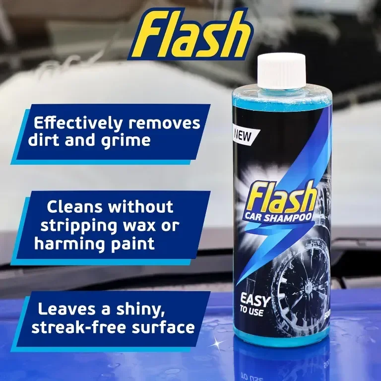 Flash Car Care Автомобилен комплект за грижа за автомобили 4x500 мл за външно и вътрешно почистване — снимка 3