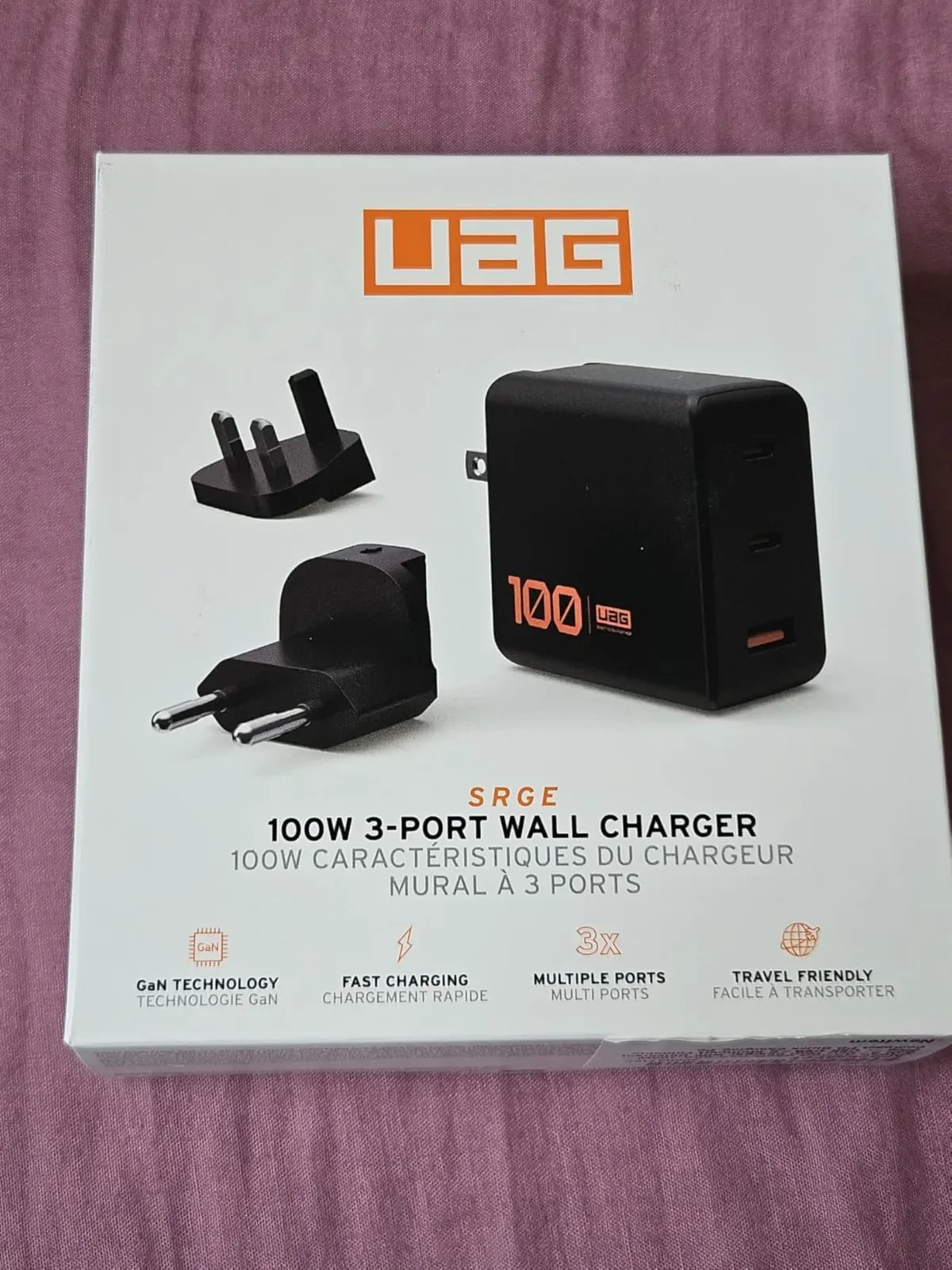 UAG SRG 100W 3-портово GaN стеннo зарядно (универсален щепсел) — снимка 8