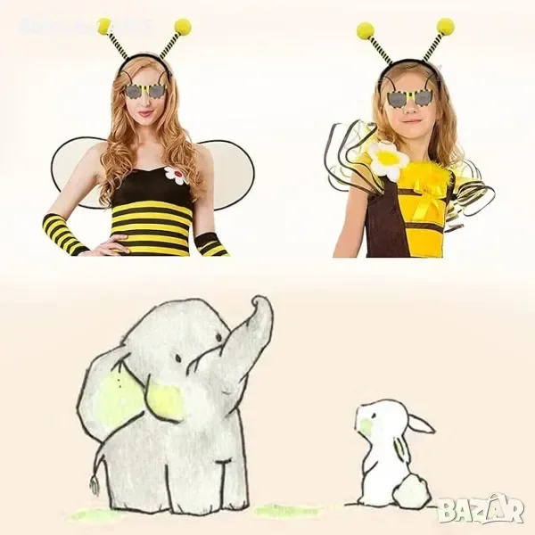 Карнавален костюм Пчеличка Bee за дете с аксесоари – комплект 4 части — снимка 4