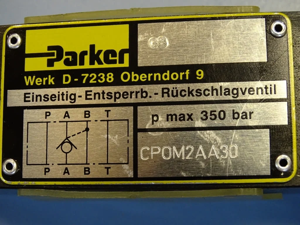 Хидравличен възвратен клапан Parker CPOM2AA30 hydraulic pilot operated check valve 350Bar — снимка 4