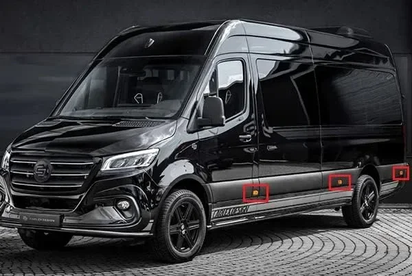RZG 6x Странични габаритни LED светлини с черни опушени лещи, за MB Sprinter — снимка 4