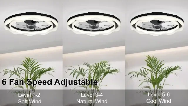 Таванен вентилатор JAYNLT с LED, 51 см, дистанционно и приложение — снимка 2