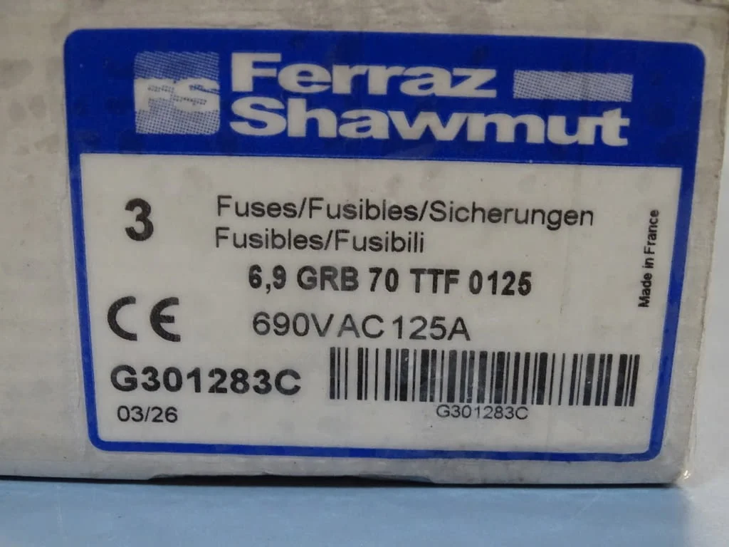 Предпазител Ferraz Shawmut Protistor G301283 Fuses 6.9GRB70TTF0125 125A 690VAC — снимка 7