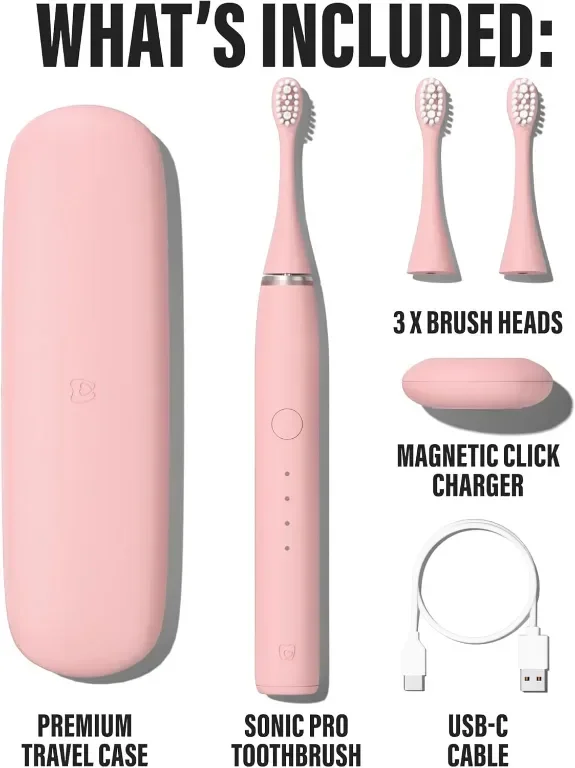 Електрическа четка за зъби Blush Pink Sonic Pro, розова — снимка 8