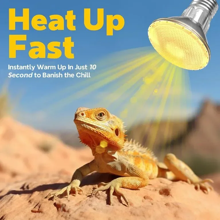 TobeBright 50 W крушка за нагряване на влечуги, крушка E27 с възможност за димиране, 2700К, 2 броя — снимка 3
