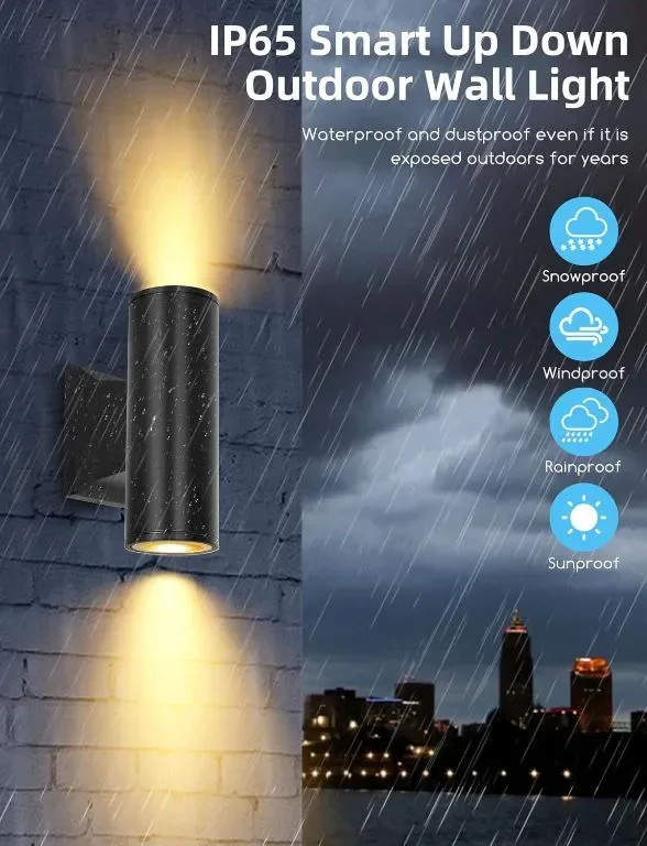 Интелигентни външни стенни осветителни тела Aigostar, от мрежата с GU10 Mesh Smart Bulb, 2 броя — снимка 4