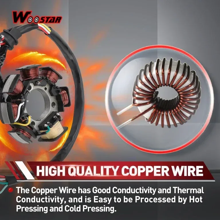 WOOSTAR 7-бобинен 8-жилен магнитен статор за TT-R125E TT-R125L TT-R125lE — снимка 2