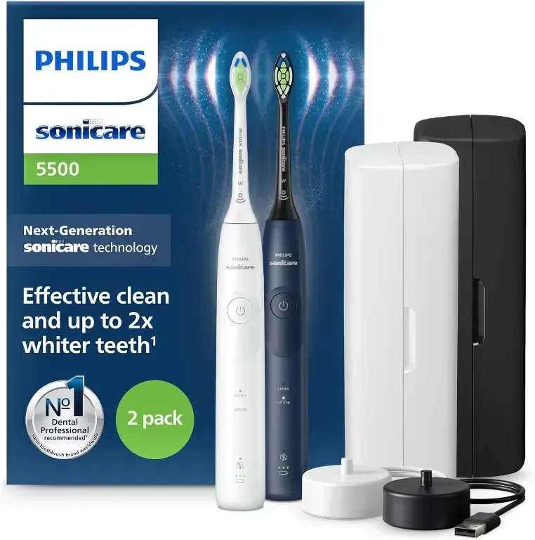Електрическа четка за зъби Philips Sonicare 5500, 2 бр,модел HX7119/01