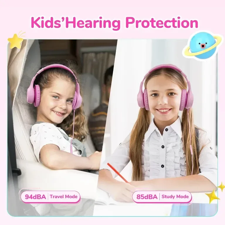 Детски слушалки EarFun с кабел, сгъваеми слушалки с микрофони, 85/94dBA безопасно ограничение — снимка 4