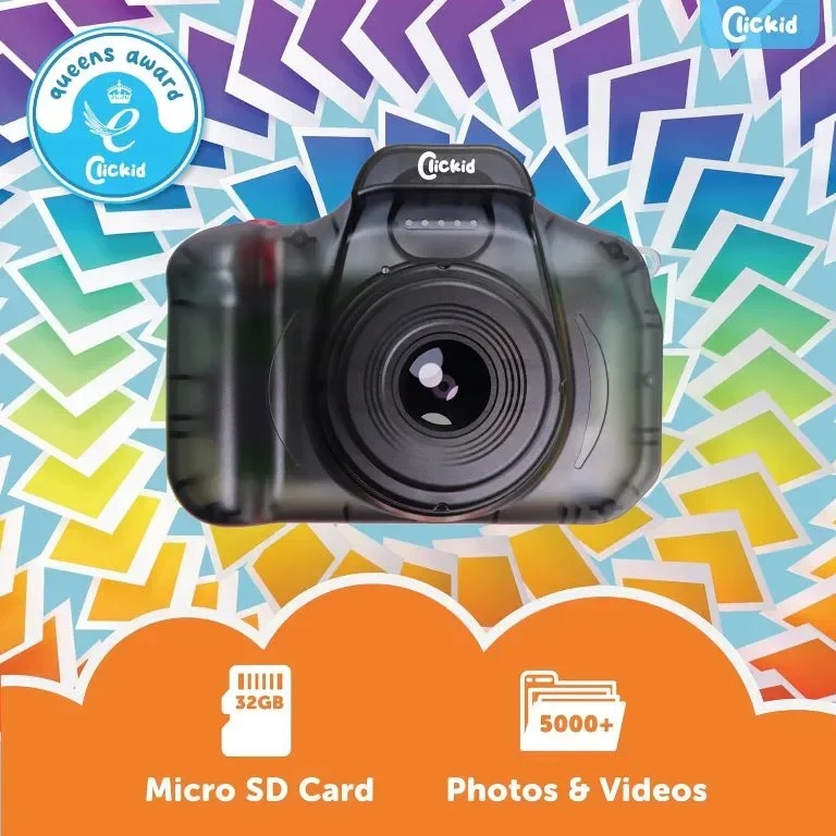 ClickKid CAM10 Детска цифрова камера, 8X увеличение 32GB micro SD карта, доп. батерия и калъф — снимка 2
