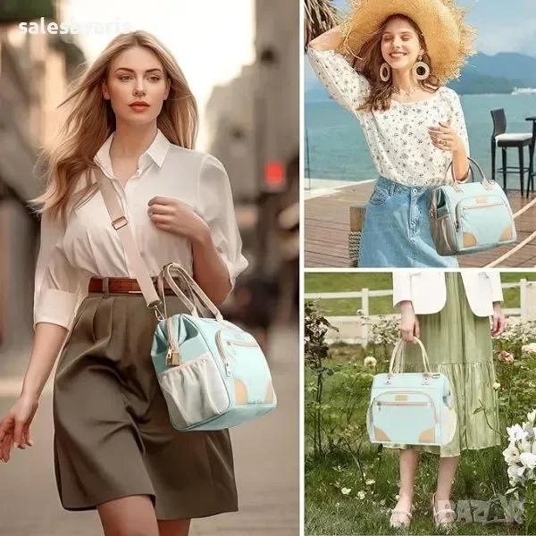 YESBAG Изолирана Чанта за Обяд за Жени, Практична и Здрава, Синя — снимка 6