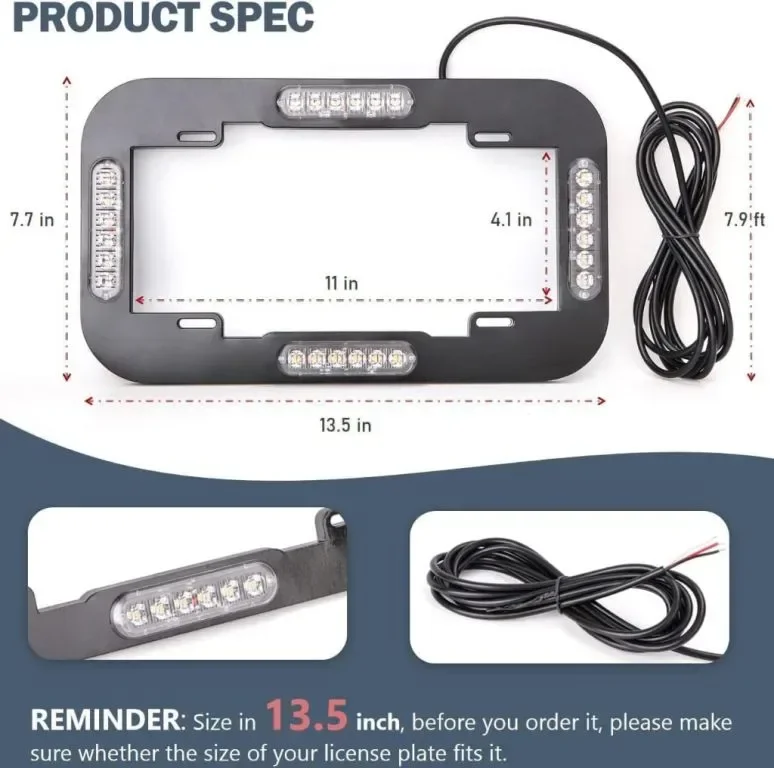 ROUTEKING 13,5" 24 LED мигащи светлини за регистрационен номер, 12V — снимка 3