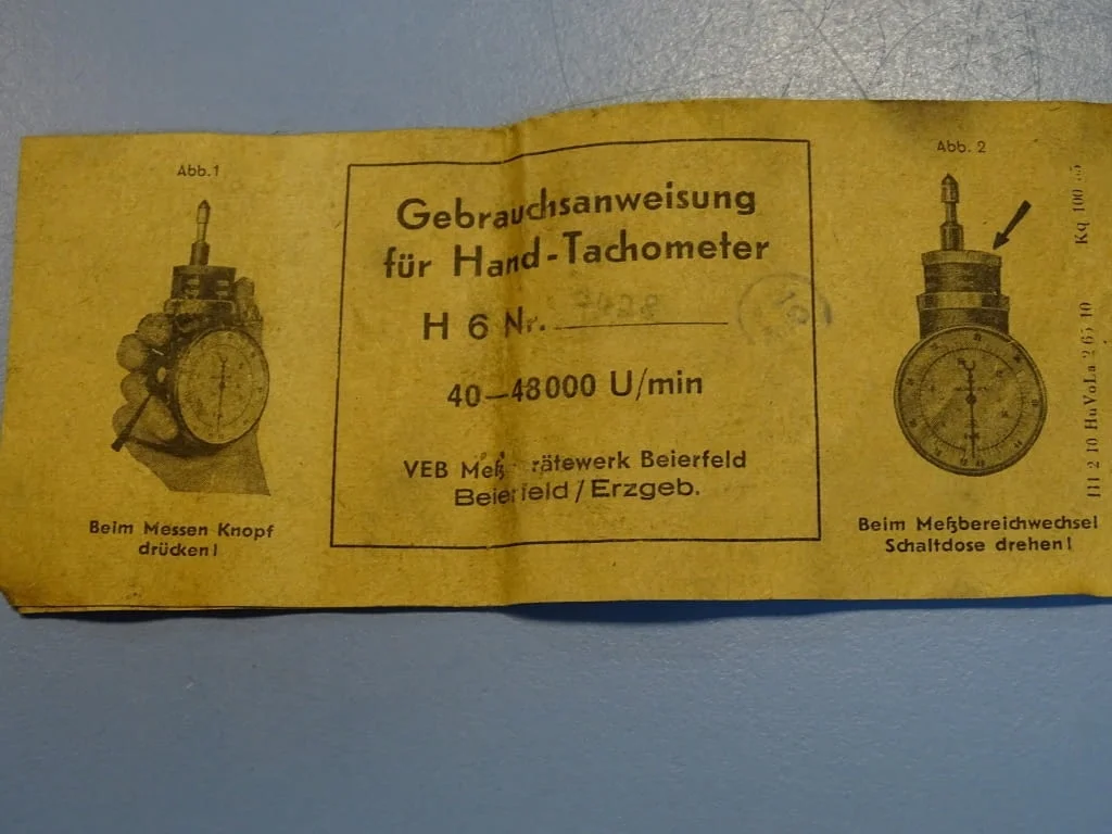 Оборотометър механичен VEB Hand-Tachometer Hmin-1 — снимка 7