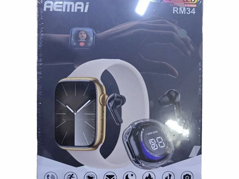 Смарт часовник с AMOLED дисплей и безжични слушалки, RM34 — снимка 3