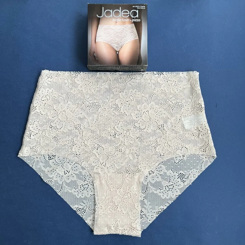 Jadea S, M, L, XL италиански черни, бежови безшевни дантелени дълбоки бикини безшевен дантелен слип — снимка 6